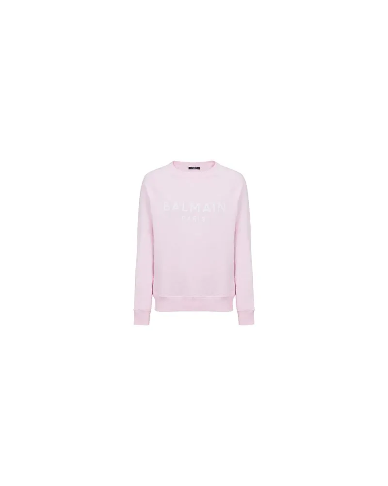 Balmain Sweatshirt mit Printmotiv Balmain Paris Pink