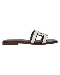 TOD'S Flache Sandalen Cuoio Off-white