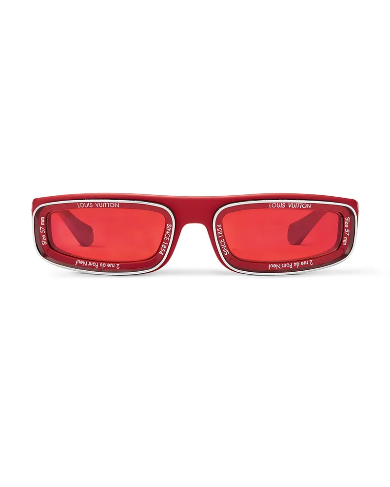 Louis Vuitton LV Super Vision Low Square Sonnenbrille Red