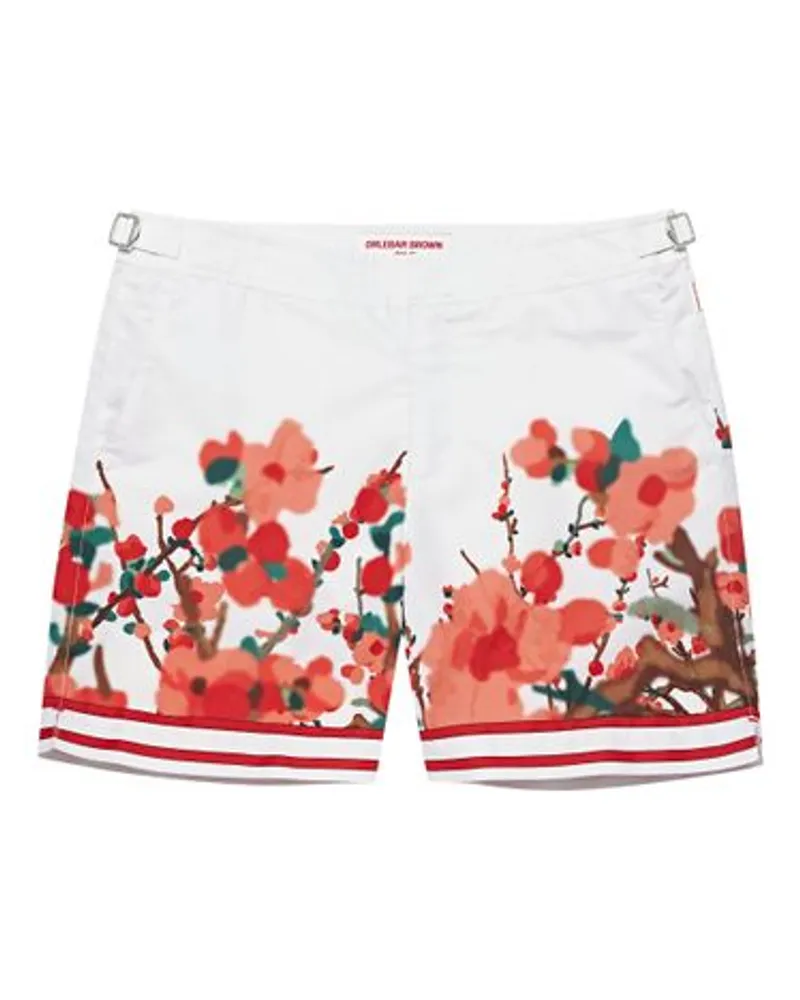 Orlebar Brown Badeshorts Bulldog Blossom Season White