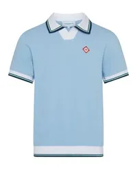 Casablanca Paris Pikée-Poloshirt mit Diamond Logo Blue