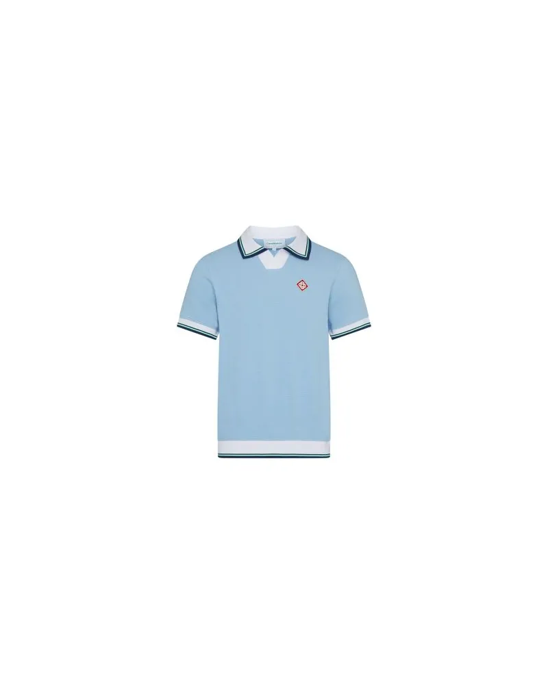 Casablanca Paris Pikée-Poloshirt mit Diamond Logo Blue