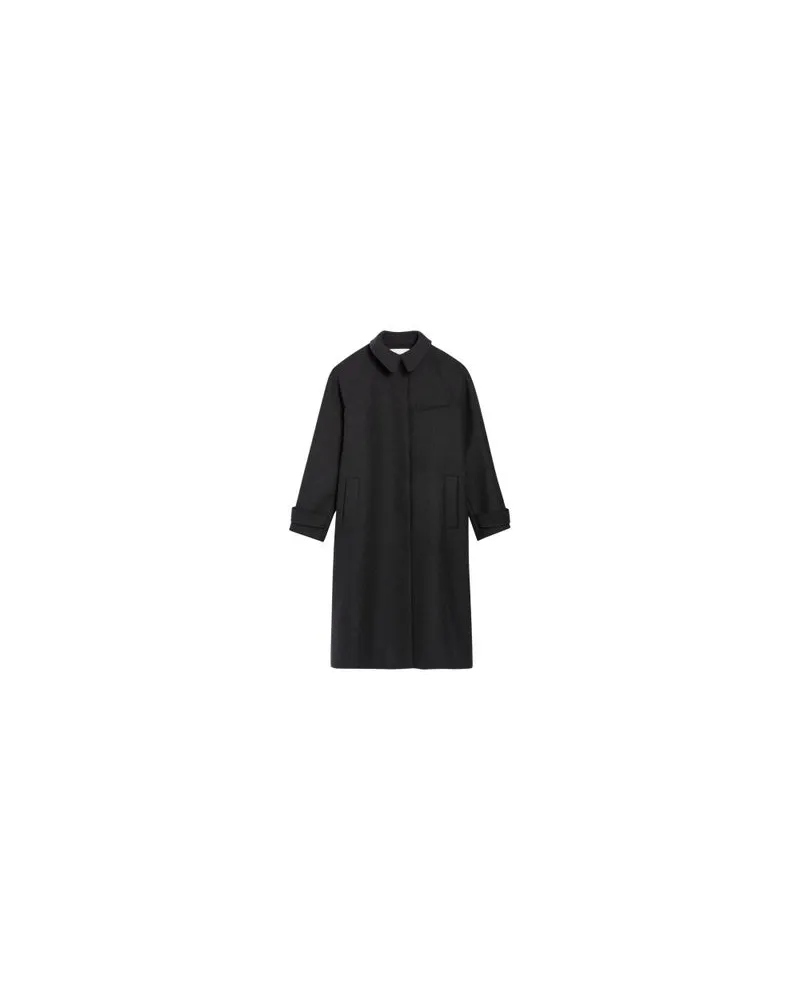 Claudie Pierlot Halblanger Wollmantel,meliert Black