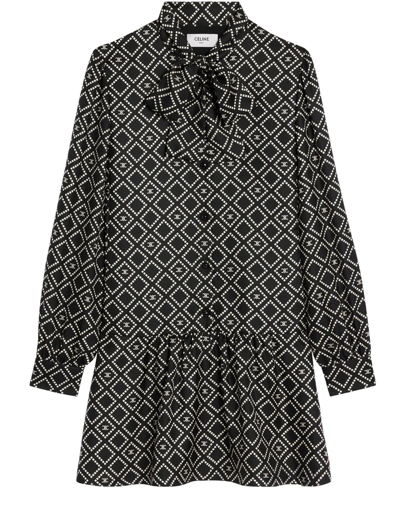 Celine Mini-zipfelkleid aus seidentwill 