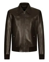 Dolce & Gabbana Lederjacke Brown