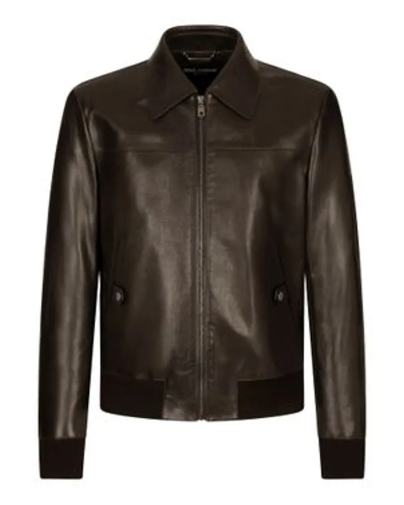 Dolce & Gabbana Lederjacke Brown