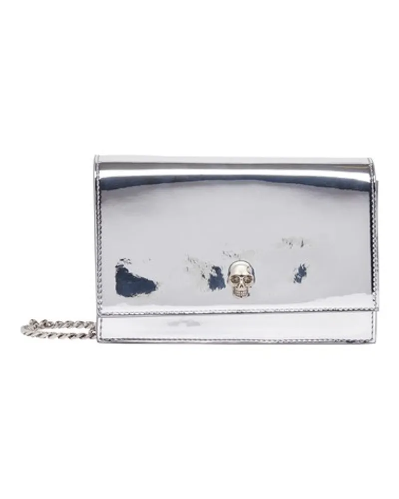 Alexander McQueen Kleine Tasche Skull Silver