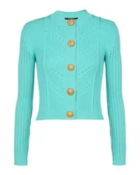 Balmain Kurze Strickjacke Blue