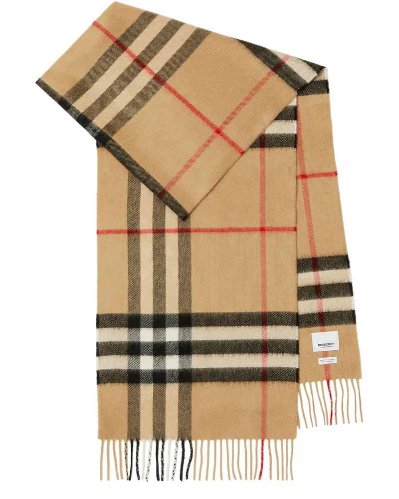 Burberry Schal aus Kaschmir mit Check-Karomuster Beige
