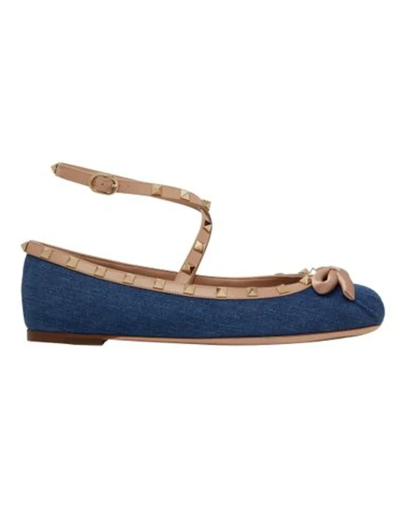 Valentino Garavani Ballerinas Rockstud Blue