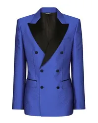 Dolce & Gabbana Smokingjacke mit gekreuztem Knopfloch Blue