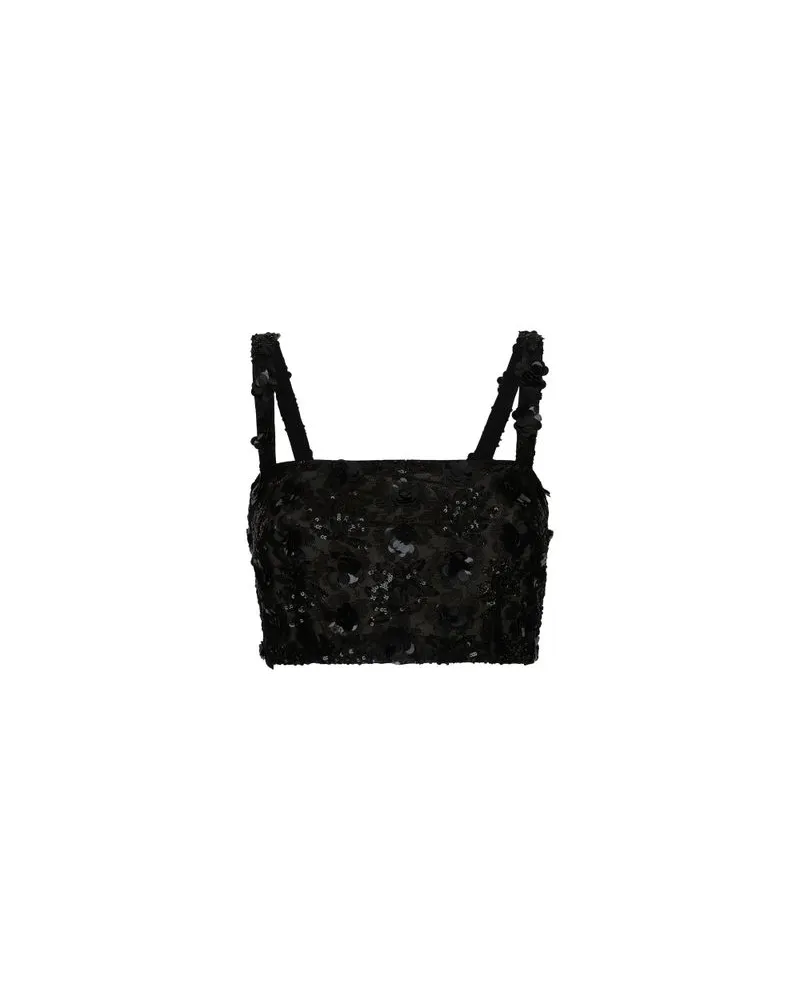 Dolce & Gabbana Bralette-Top mit Pailletten-Stickerei Black