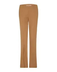 Chloé Eng anliegende Hose mit asymmetrischen Beinabschlüssen Brown