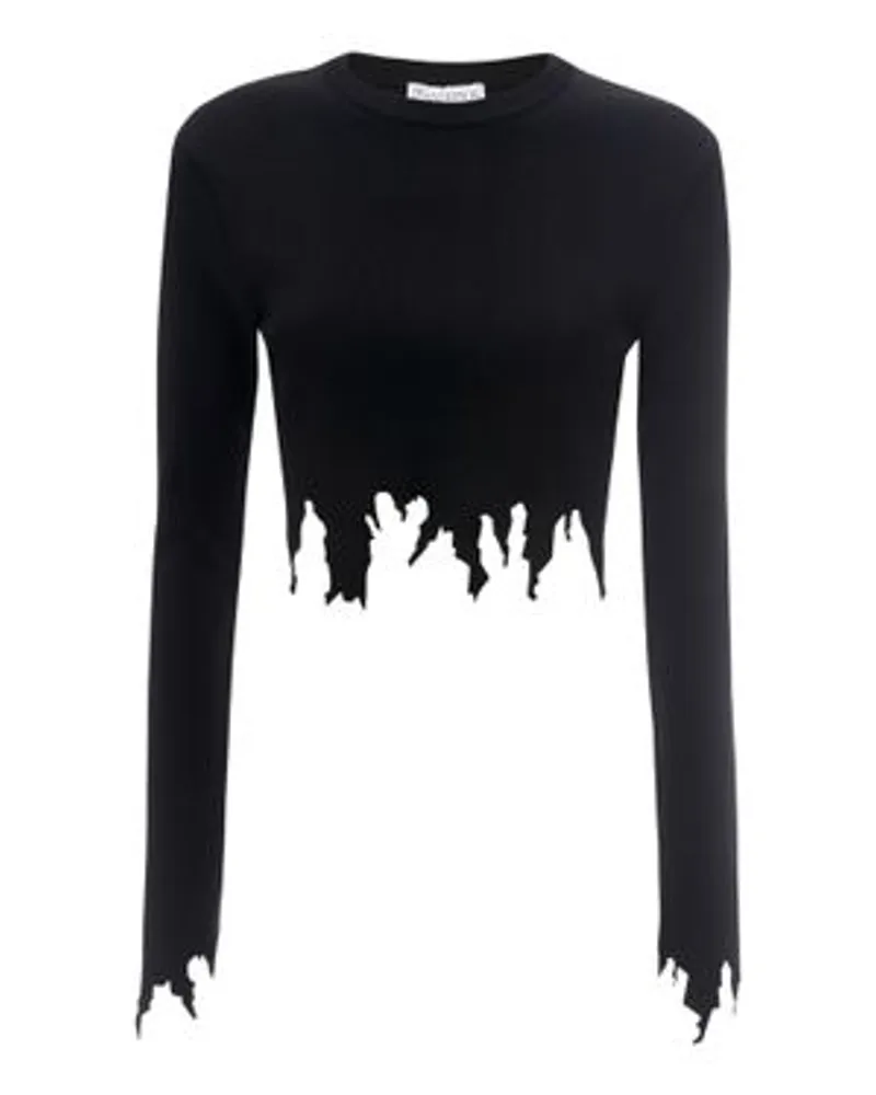 J.W.Anderson Langarm Top Mit Lasercut Detail Black