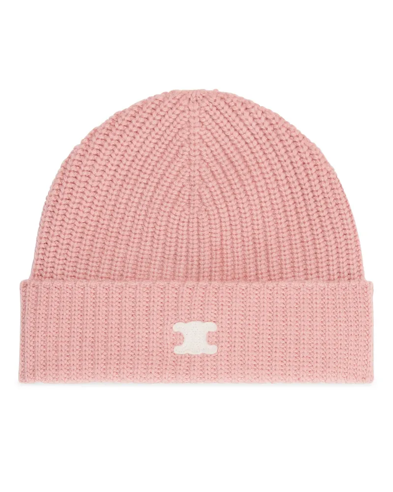 Celine Triomphe mütze aus héritage-kaschmir Pink