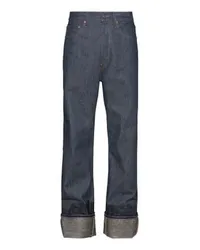 Maison Margiela Jeans mit Stulpen und Lack-Finish Blue