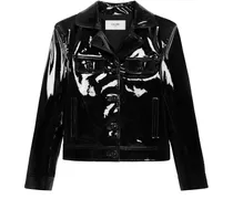 Gerader blouson aus lamm-lackleder