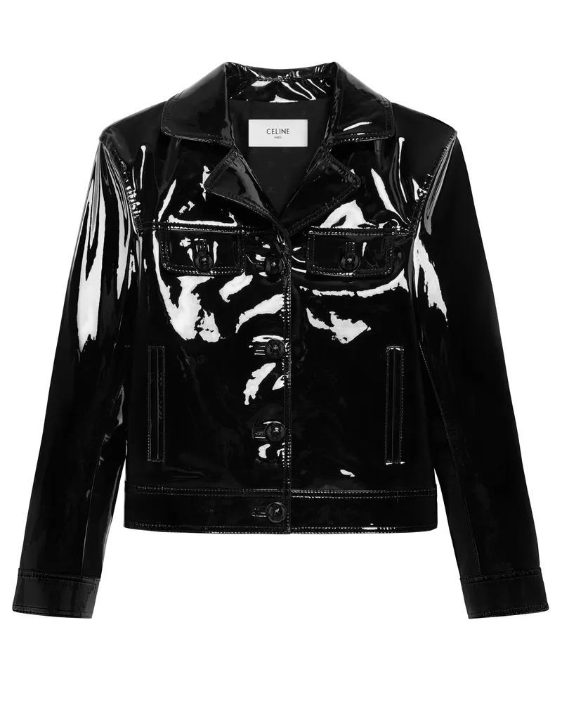 Celine Gerader blouson aus lamm-lackleder 