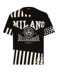 Dolce & Gabbana Bedrucktes Baumwoll-T-Shirt mit Logo Multicolor