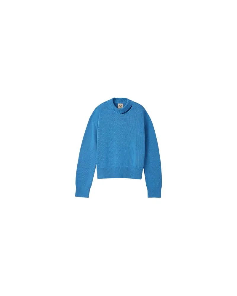 Camper Pullover in Melange-Strick mit Rundhalsausschnitt Blue