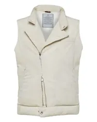 Brunello Cucinelli Daunenweste im Bikerstil White