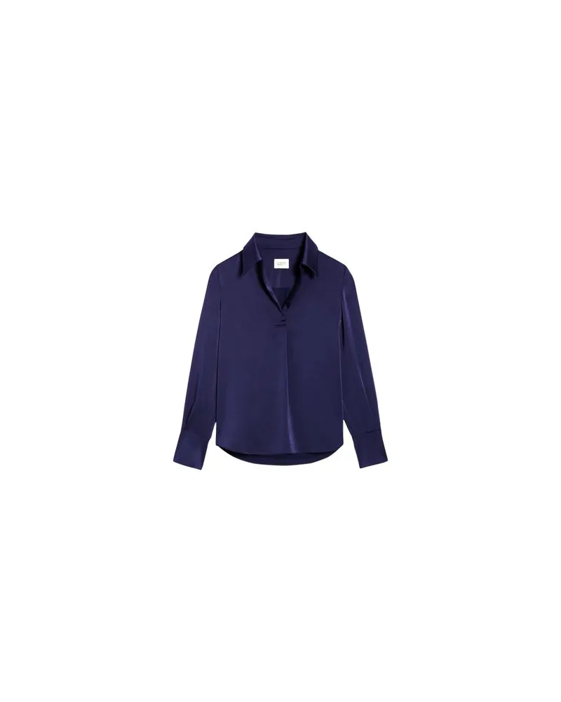 Claudie Pierlot Fließende Satinbluse Blue