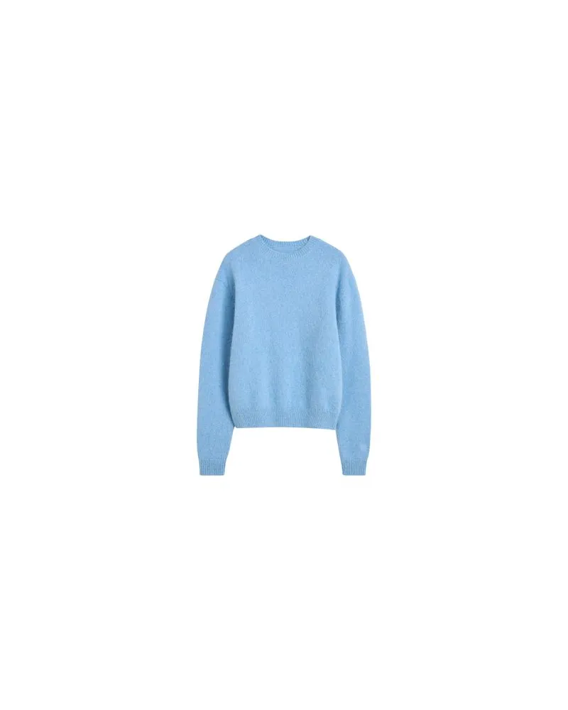 Totême Klassischer Pullover aus Alpaka-Strick mit Rundhalsausschnitt Blue