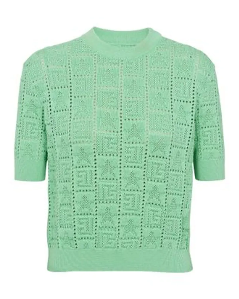 Balmain Strickpullover mit Monogramm Green