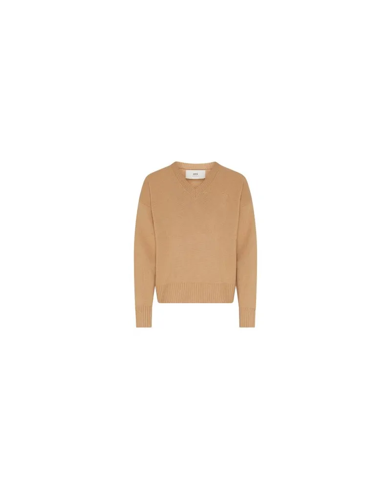 AMI Paris Pullover Ami De Cœur Beige