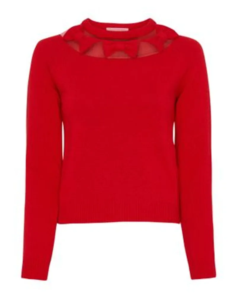 Valentino Garavani Durchbrochener Pullover n Red