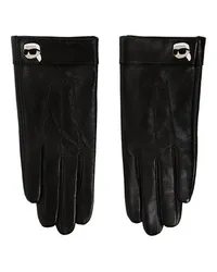 Karl Lagerfeld K/Ikonik Lederhandschuhe Black