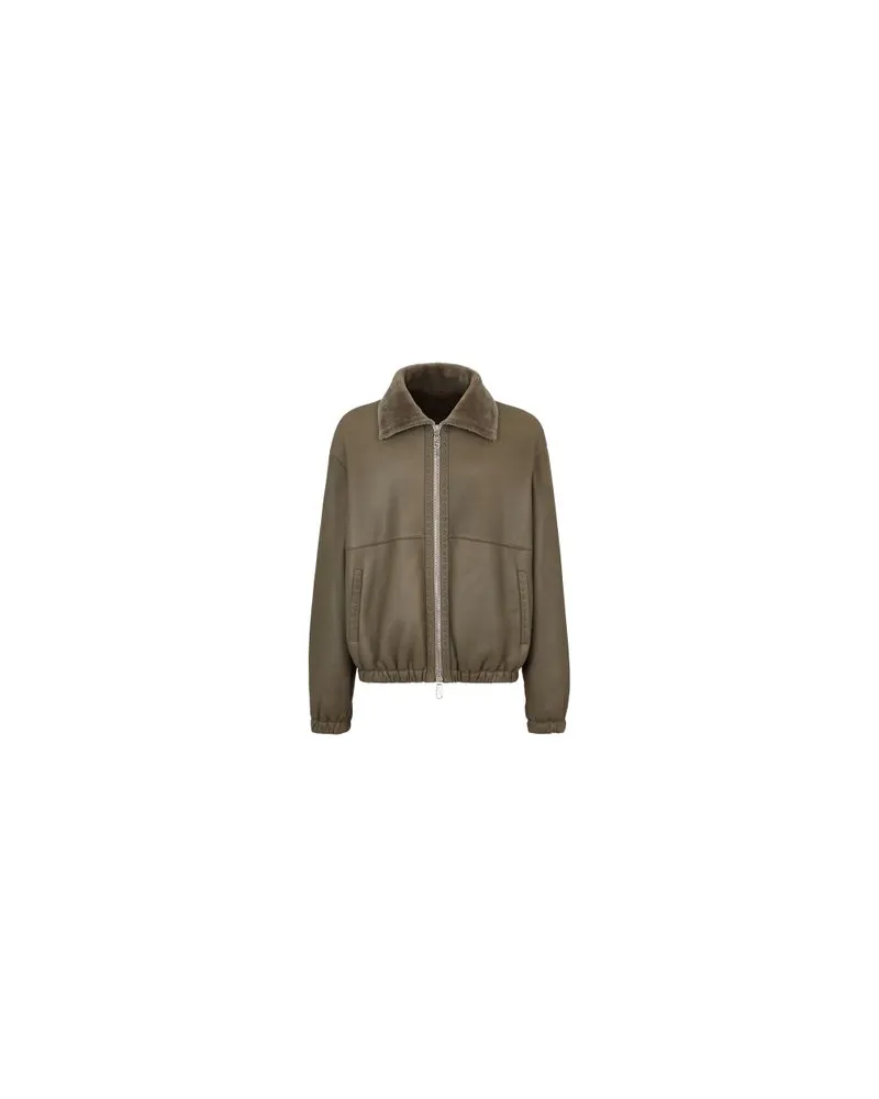 Fendi Oversize-Blouson mit Stehkragen Grey