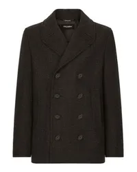 Dolce & Gabbana Zweireihiger Pea Coat Grey