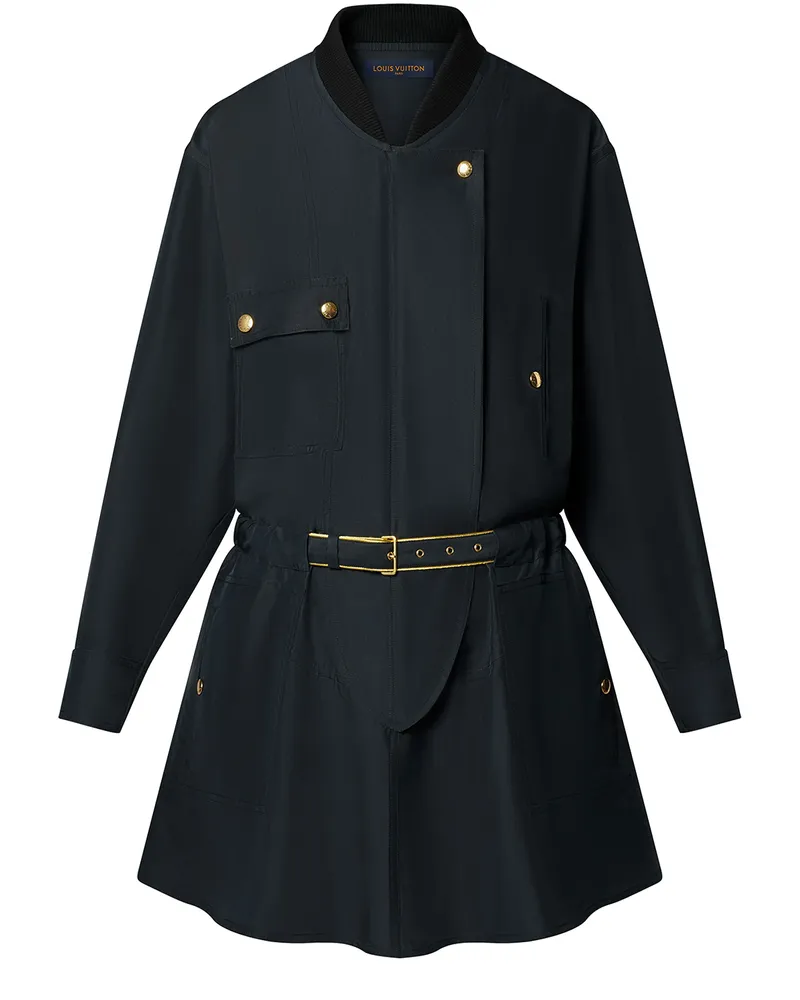Louis Vuitton Kleid aus Seide mit Details im Biker-Stil 