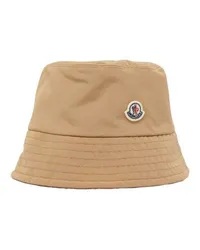 Moncler Wendbarer Bucket Hat mit Logo Beige