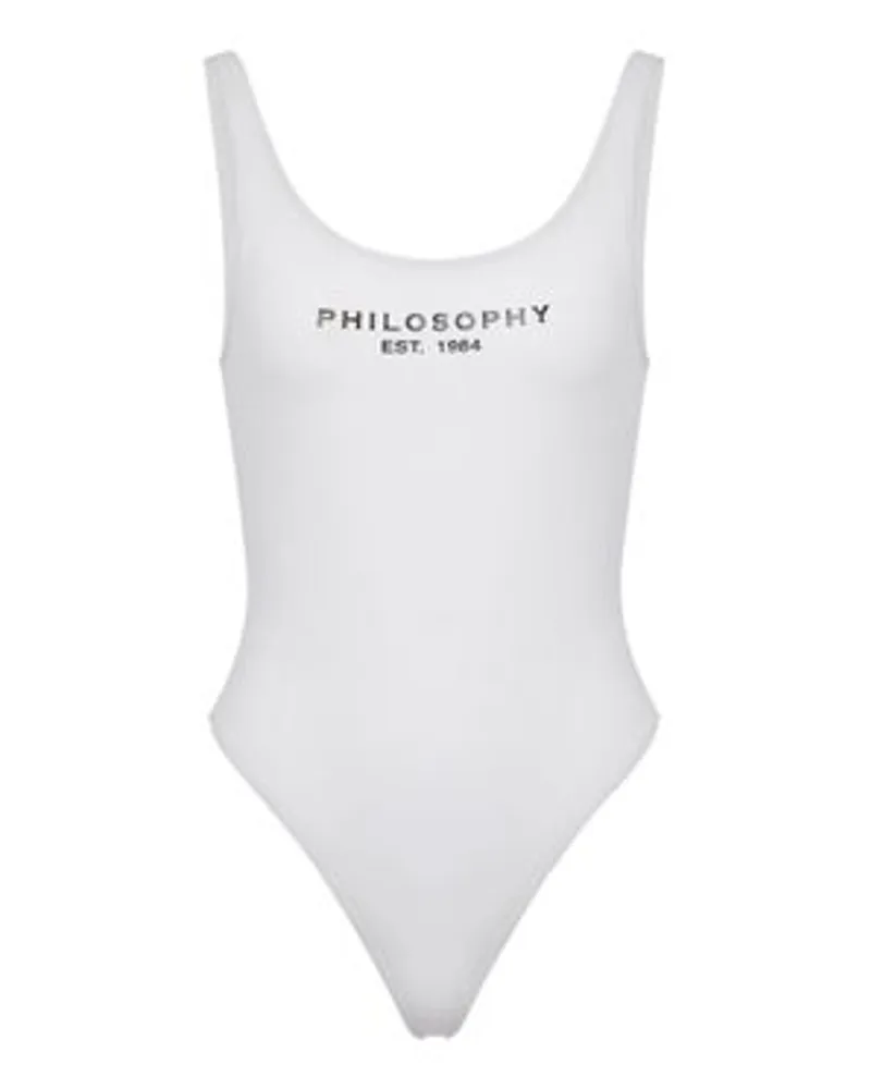 Philosophy Di Lorenzo Serafini Einteiliger Badeanzug mit Logodruck White