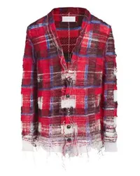 Maison Margiela Strickjacke im Distressed-Look Red