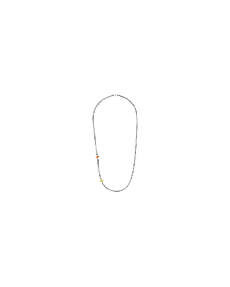 Louis Vuitton Monogram Row Necklace Silver