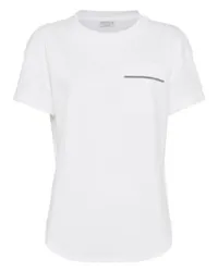 Brunello Cucinelli T-Shirt mit Monili White