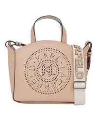 Karl Lagerfeld Kleine Tote Bag mit K/Kreis und Lochmuster Pink