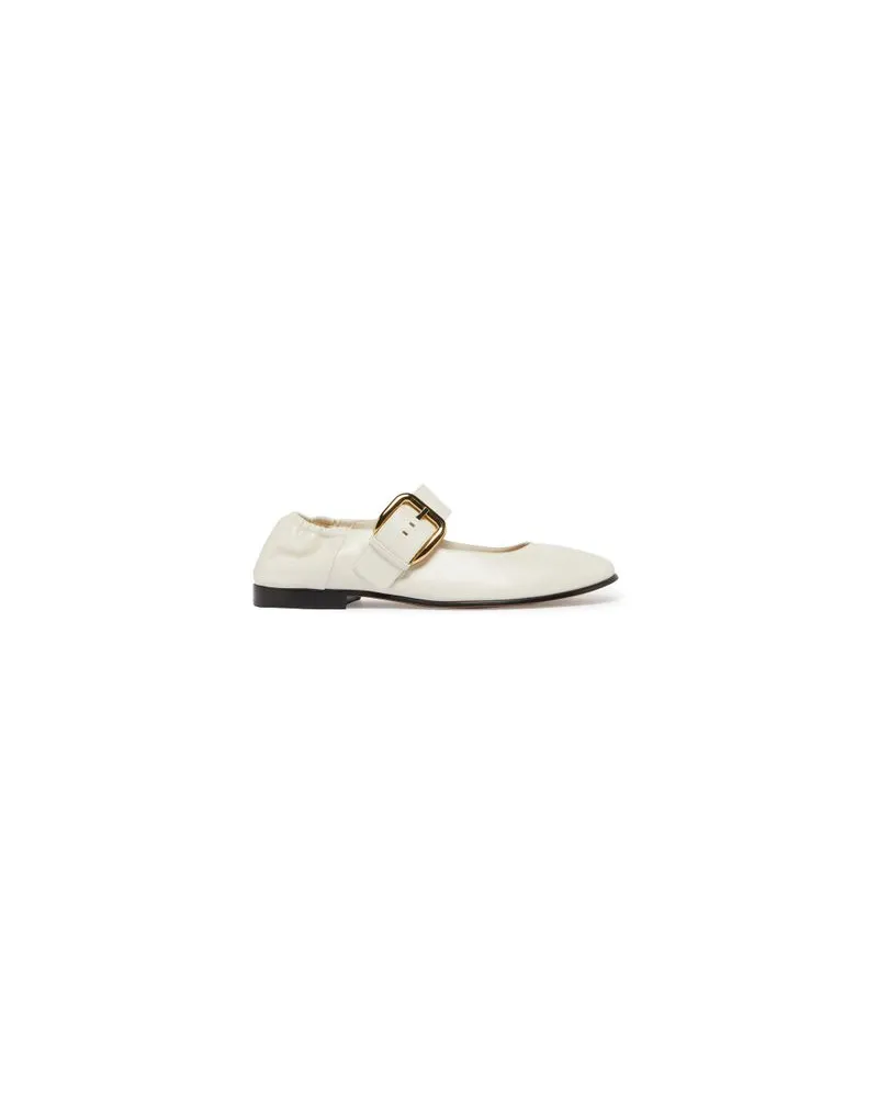 Bottega Veneta Ballerinas mit Schnalle Mary-Jane Astaire White