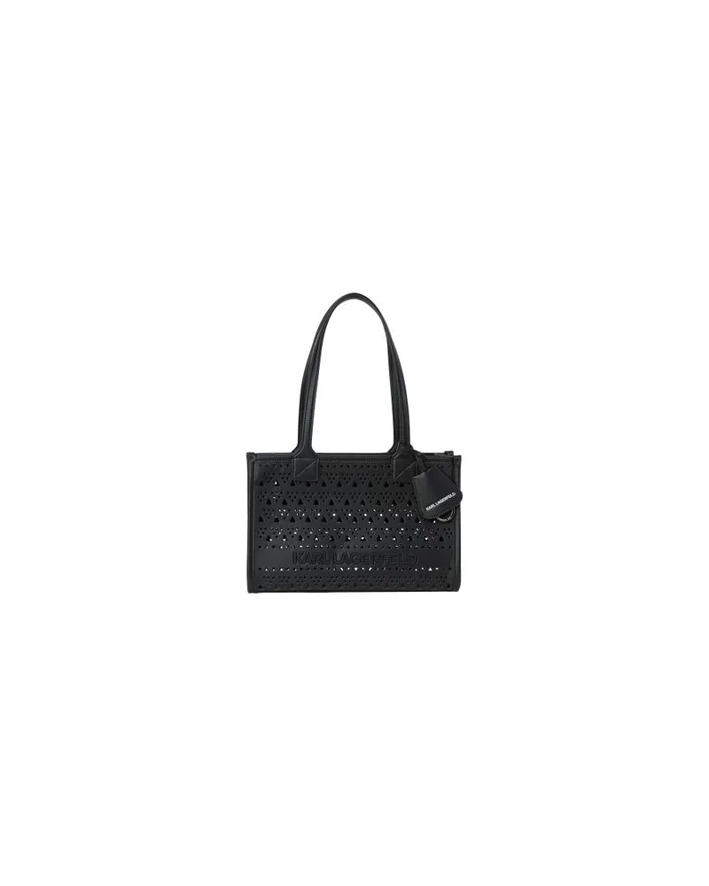 Karl Lagerfeld K/Skuare Mittelgrosse Tote-Bag mit Lochmuster Black