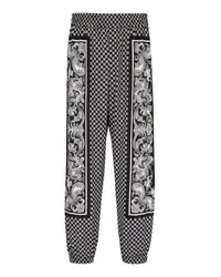 Balmain Hose Mini-Monogramm mit Kaschmir-Print Black