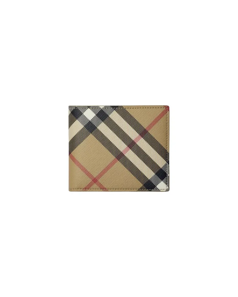 Burberry Schmale Brieftasche mit Klappe Check Beige