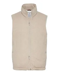 Brunello Cucinelli Daunenweste in Fischgratmuster Beige