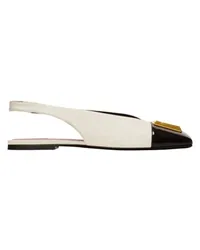 Balmain Flache Slingbacks Eden White