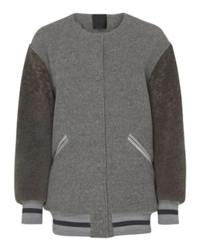 Givenchy Oversize-Bomberjacke Varsity Grey