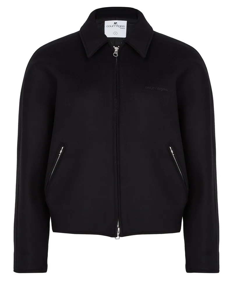 Courrèges Bestickte Bomberjacke aus Wolle 