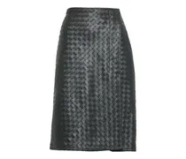 Lederrock aus Intrecciato
