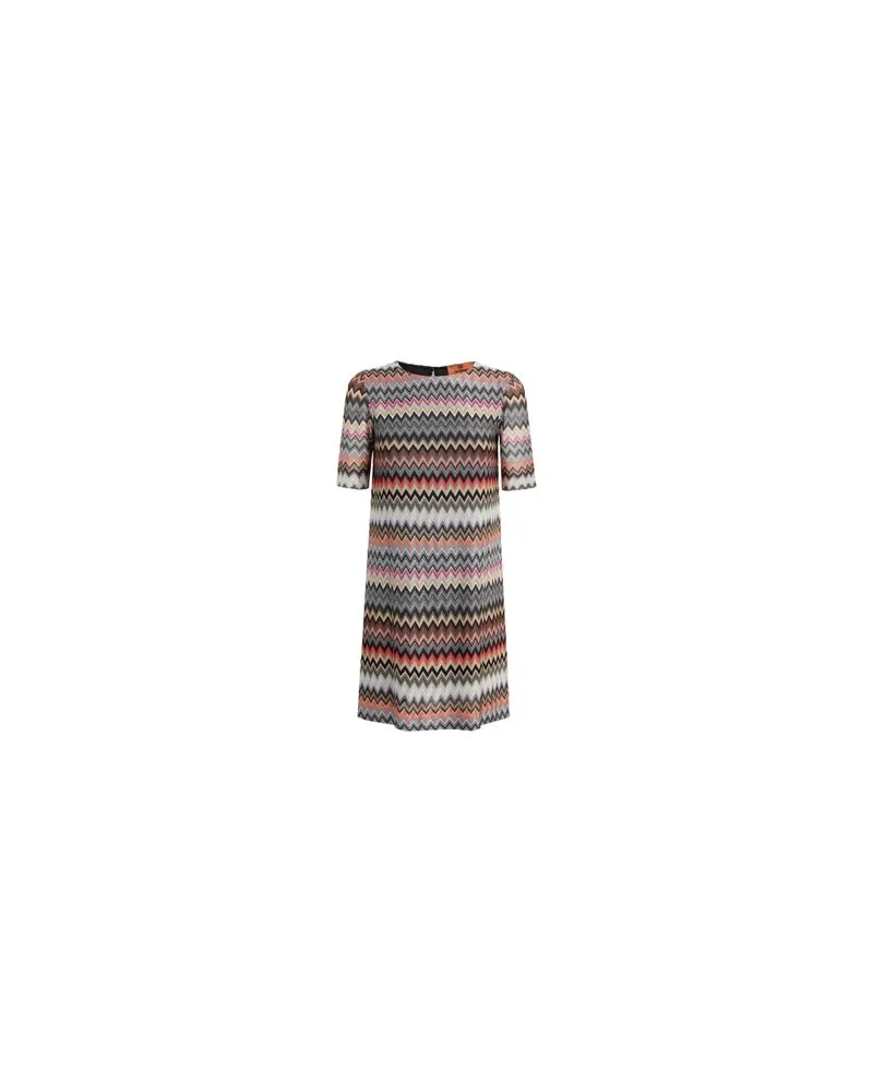 Missoni Kurzärmeliges Kleid Multicolor